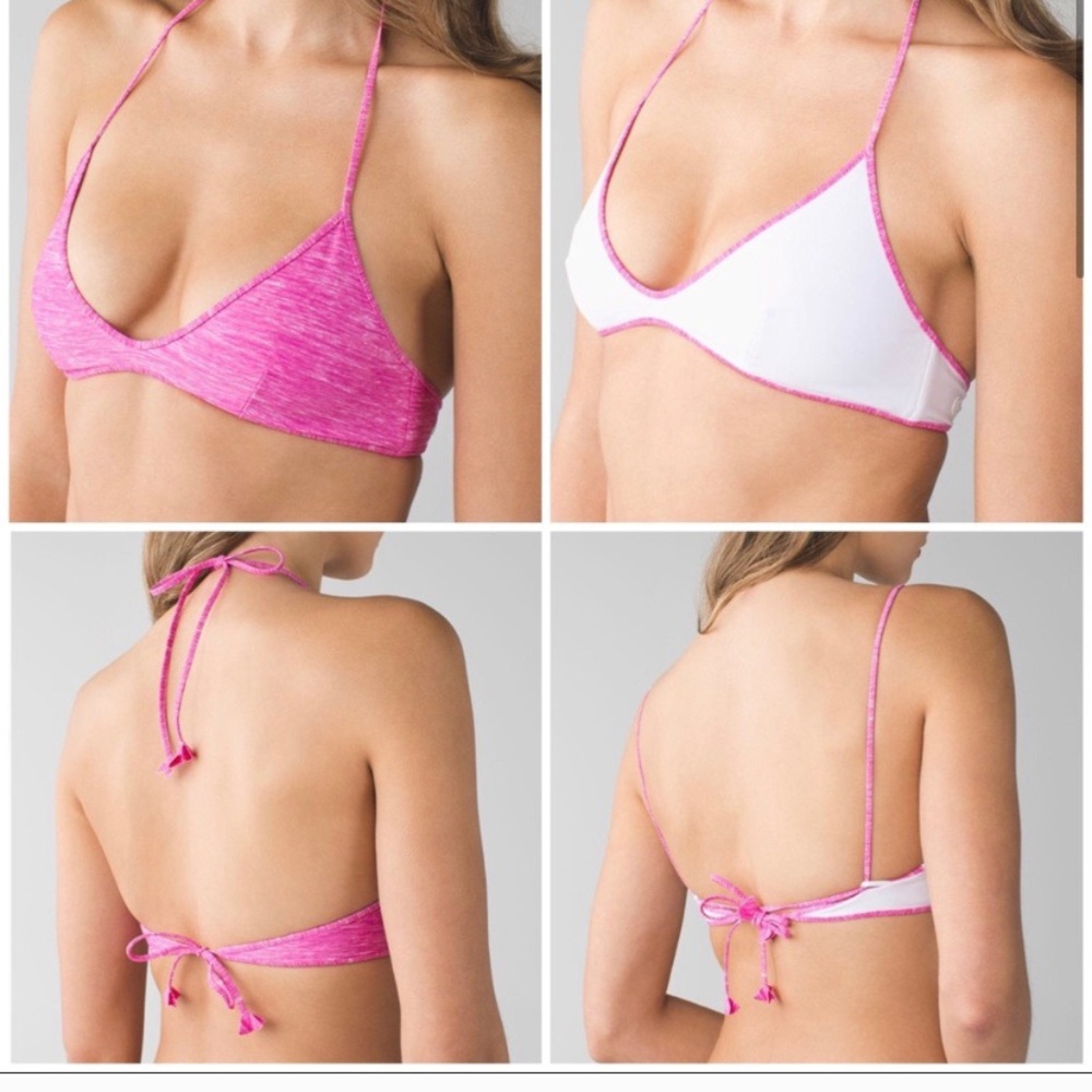 Lululemon sand to Surf Tie Bikini Top Size 6 Pink
